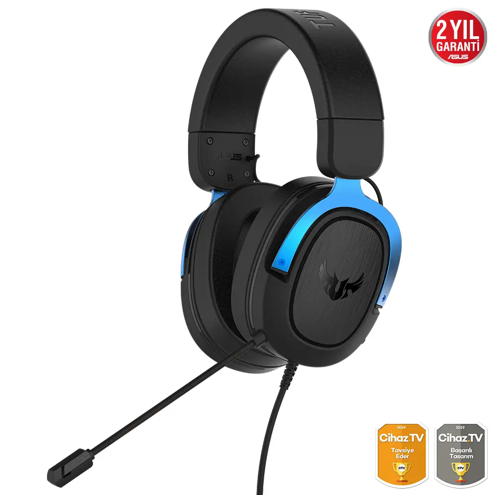 Asus TUF Gaming H3 Mavi 7.1 Surround 3.5mm Kablolu Gaming Kulaklık