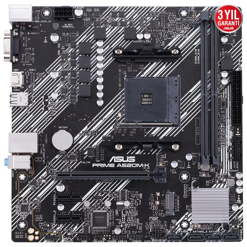 ASUS Prime A520M-K AMD Soket AM4 DDR4 4600(OC)MHz Micro ATX Anakart