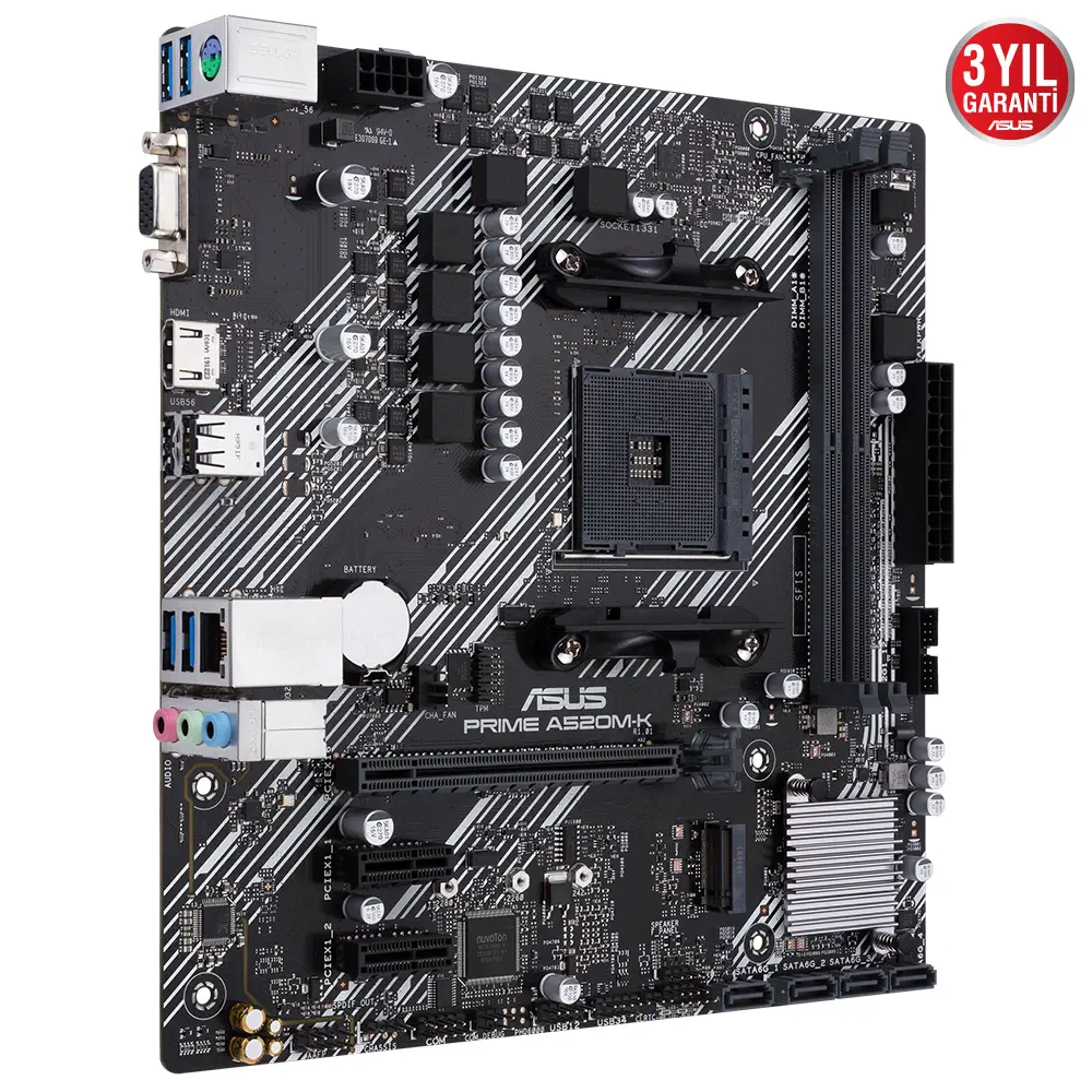 ASUS Prime A520M-K AMD Soket AM4 DDR4 4600(OC)MHz Micro ATX Anakart