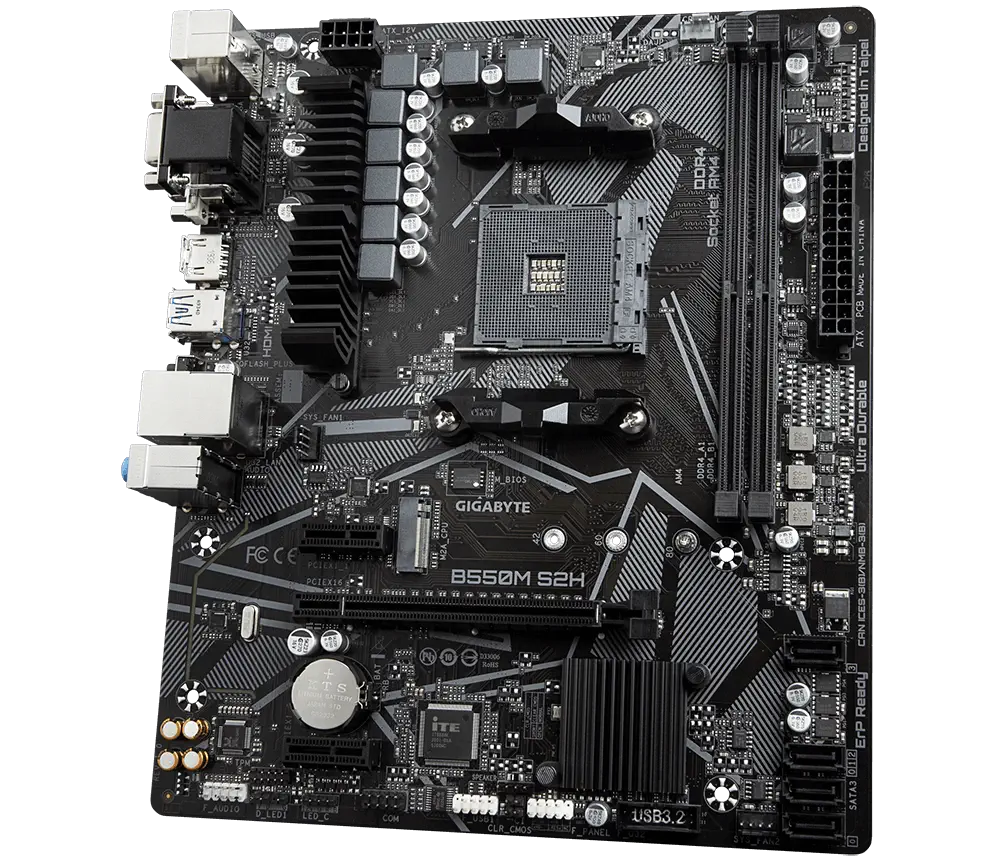 Gigabyte B550M S2H AMD B550 Soket AM4 DDR4 5100(OC)MHz mATX Gaming (Oyuncu) Anakart