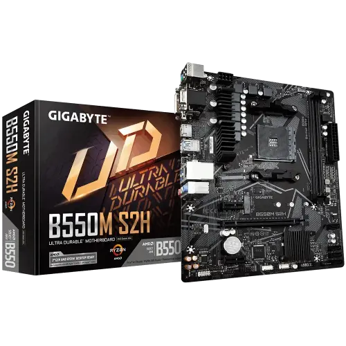 Gigabyte B550M S2H AMD B550 Soket AM4 DDR4 5100(OC)MHz mATX Gaming (Oyuncu) Anakart