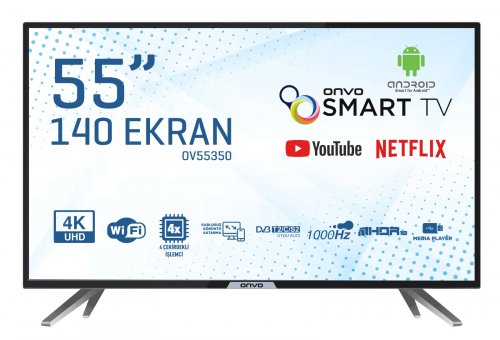 Onvo OV55350 55 inç 140 Ekran Uydu Alıcılı 4K Ultra HD Android Smart LED TV