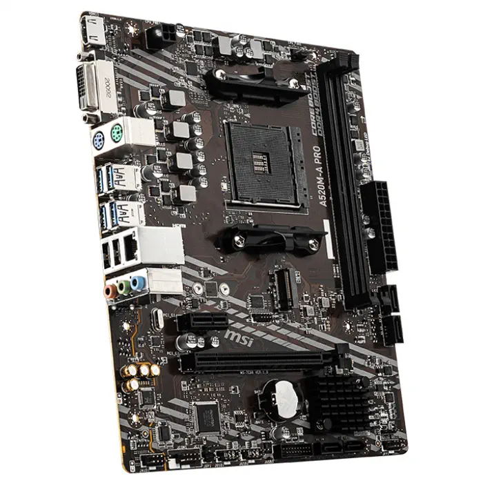 MSI A520M-A PRO AMD A520 Soket AM4 DDR4 4600(OC)MHz mATX Gaming Anakart
