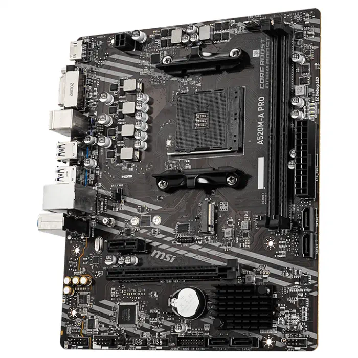 MSI A520M-A PRO AMD A520 Soket AM4 DDR4 4600(OC)MHz mATX Gaming Anakart