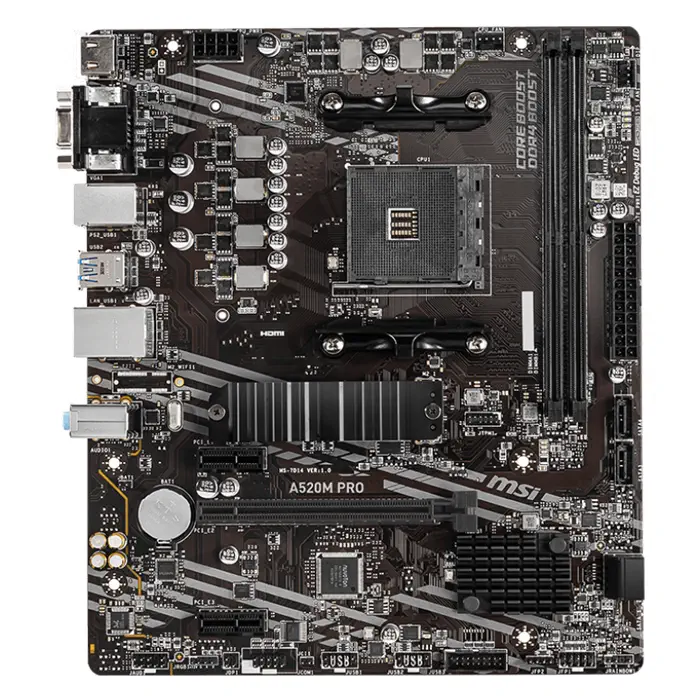 MSI A520M PRO AMD A520 Soket AM4 DDR4 4600(OC)MHz mATX Gaming (Oyuncu) Anakart