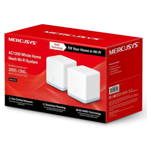 TP-Link Mercusys Halo S12 AC1200 Tüm Evi Kapsayan Mesh WiFi Sistemi (2`li Paket)