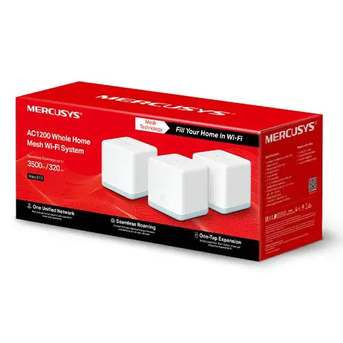 TP-Link Mercusys Halo S12 AC1200 Tüm Evi Kapsayan Mesh WiFi Sistemi (3`lü Paket)