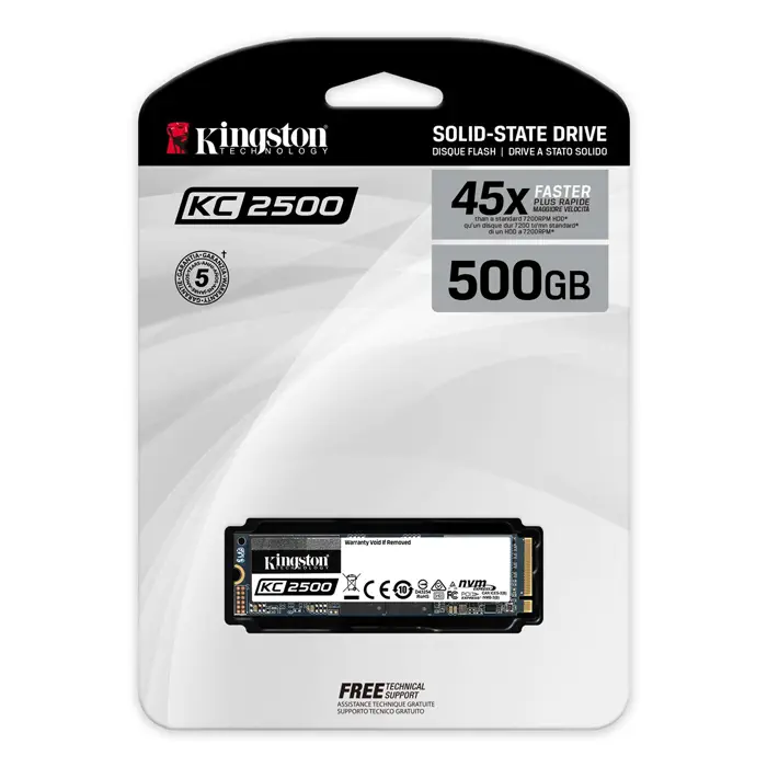 Kingston KC2500 SKC2500M8/500G 500GB 3500/2500MB/s NVMe PCIe M.2 SSD Disk