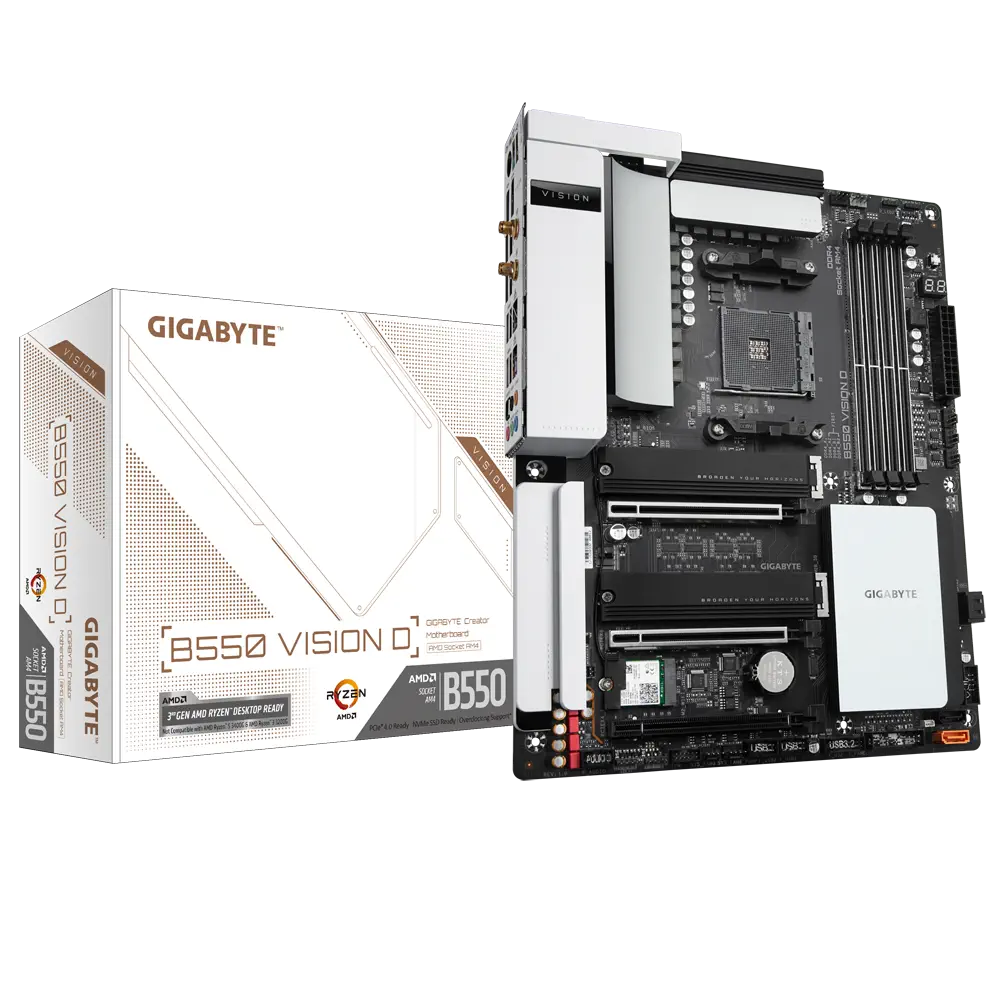 Gigabyte B550 VISION D AMD B550 Soket AM4 DDR4 5400(OC)MHz ATX Anakart