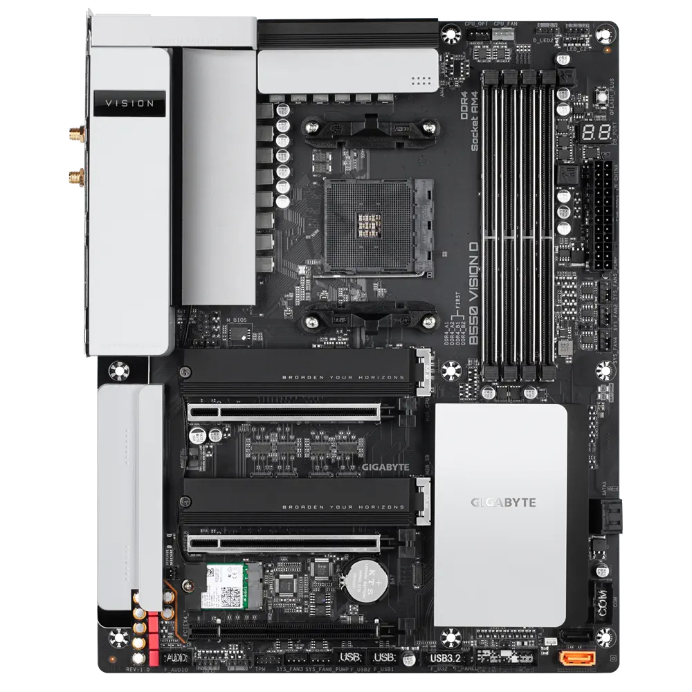 Gigabyte B550 VISION D AMD B550 Soket AM4 DDR4 5400(OC)MHz ATX Anakart