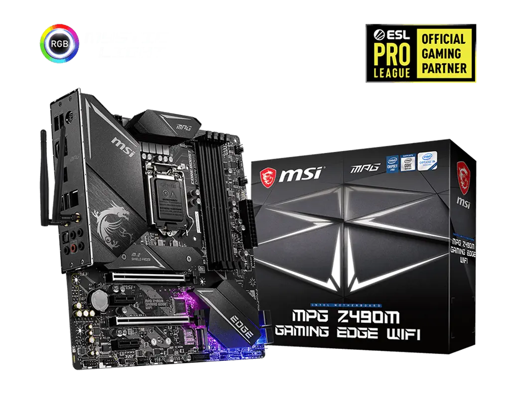 MSI MPG Z490M GAMING EDGE WIFI Intel Z490 Soket 1200 DDR4 5000(OC)MHz mATX Gaming (Oyuncu) Anakart