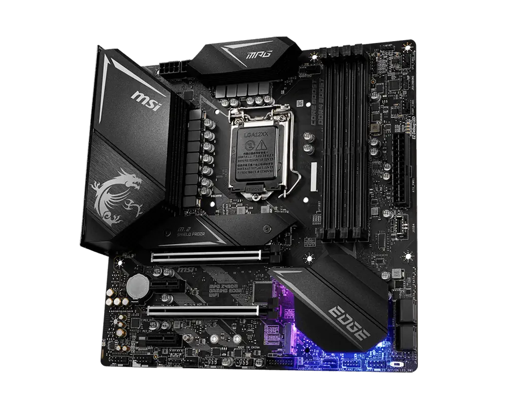 MSI MPG Z490M GAMING EDGE WIFI Intel Z490 Soket 1200 DDR4 5000(OC)MHz mATX Gaming (Oyuncu) Anakart