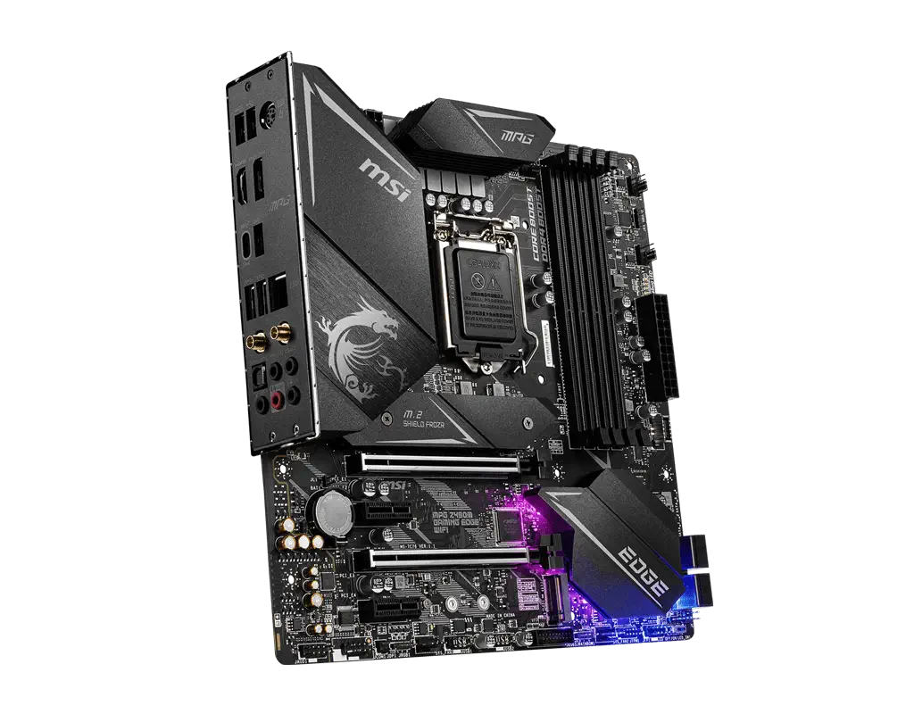 MSI MPG Z490M GAMING EDGE WIFI Intel Z490 Soket 1200 DDR4 5000(OC)MHz mATX Gaming (Oyuncu) Anakart