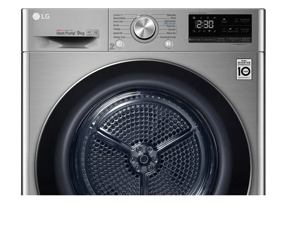 LG RC90V9EV2W.ASSPLTK A+++ 9 Kg Kurutma Makinesi İnox