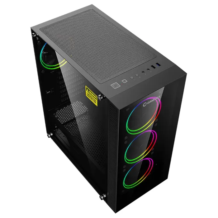 Frisby Gamemax Draco XD 650W 80+ Bronze Dahili PSU`lu Temperli Cam ATX Mid-Tower Gaming (Oyuncu) Kasa