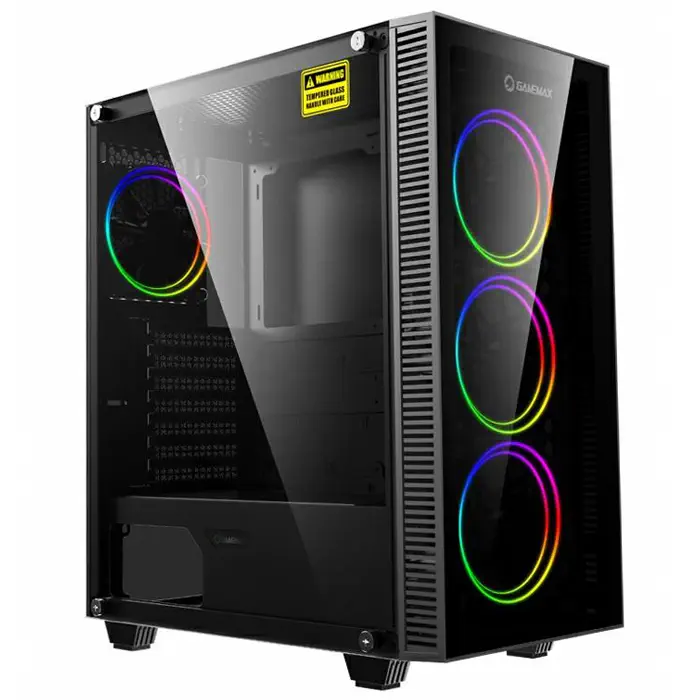 Frisby Gamemax Draco XD 650W 80+ Bronze Dahili PSU`lu Temperli Cam ATX Mid-Tower Gaming (Oyuncu) Kasa