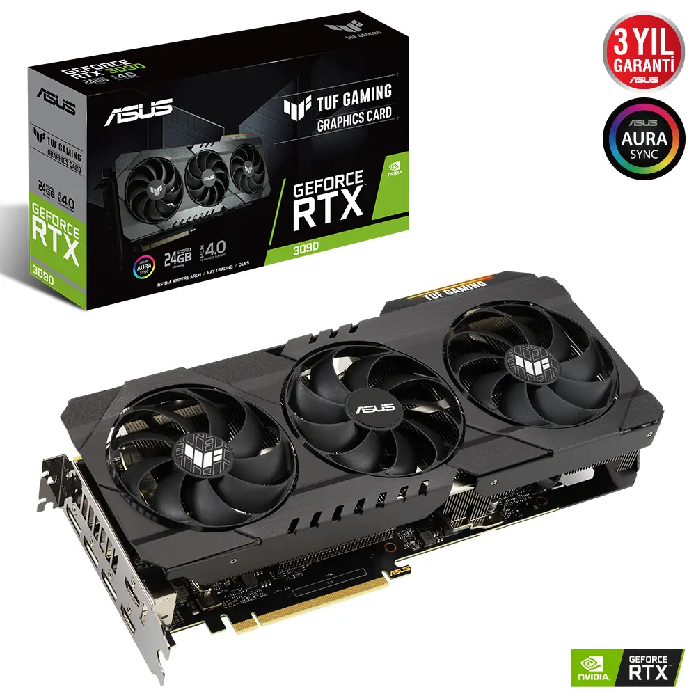 Asus TUF Gaming GeForce RTX 3090 TUF-RTX3090-24G-GAMING 24GB GDDR6X 384Bit DX12 Gaming Ekran Kartı
