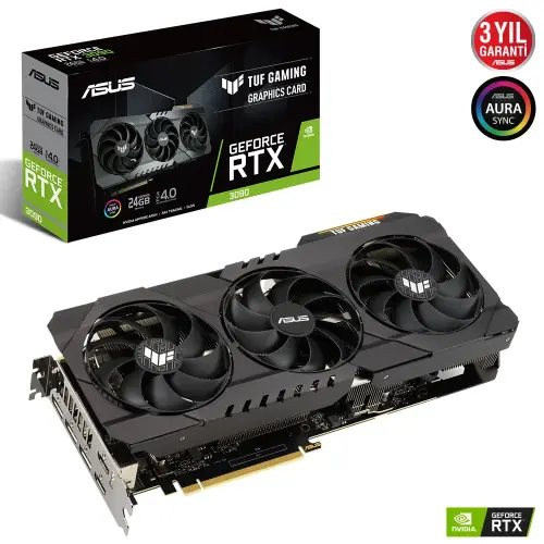 Asus TUF Gaming GeForce RTX 3090 TUF-RTX3090-24G-GAMING 24GB GDDR6X 384Bit DX12 Gaming Ekran Kartı