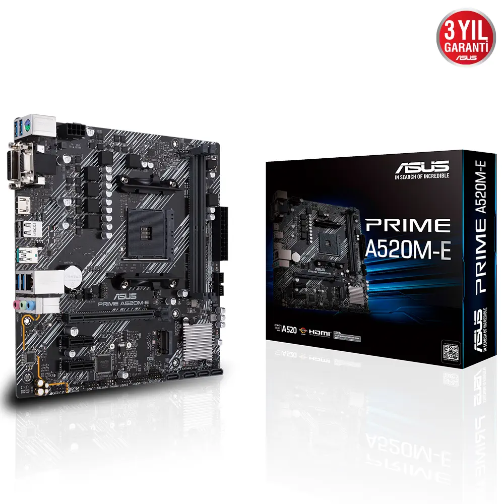 ASUS Prime A520M-E Soket AM4 DDR4 4600(OC)MHz mATX Anakart