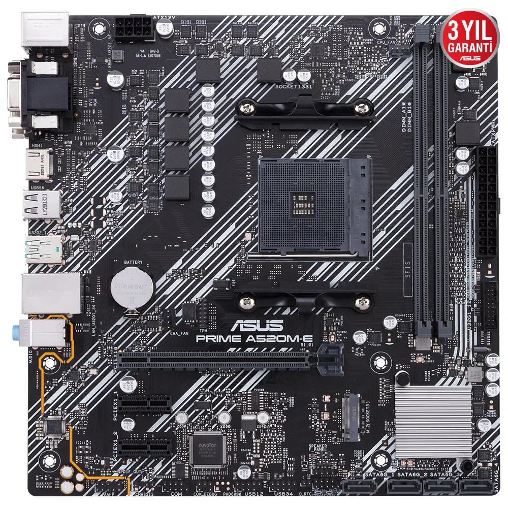 ASUS Prime A520M-E Soket AM4 DDR4 4600(OC)MHz mATX Anakart