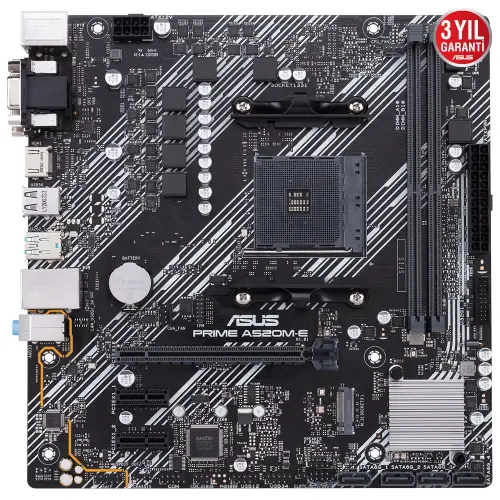 ASUS Prime A520M-E Soket AM4 DDR4 4600(OC)MHz mATX Anakart
