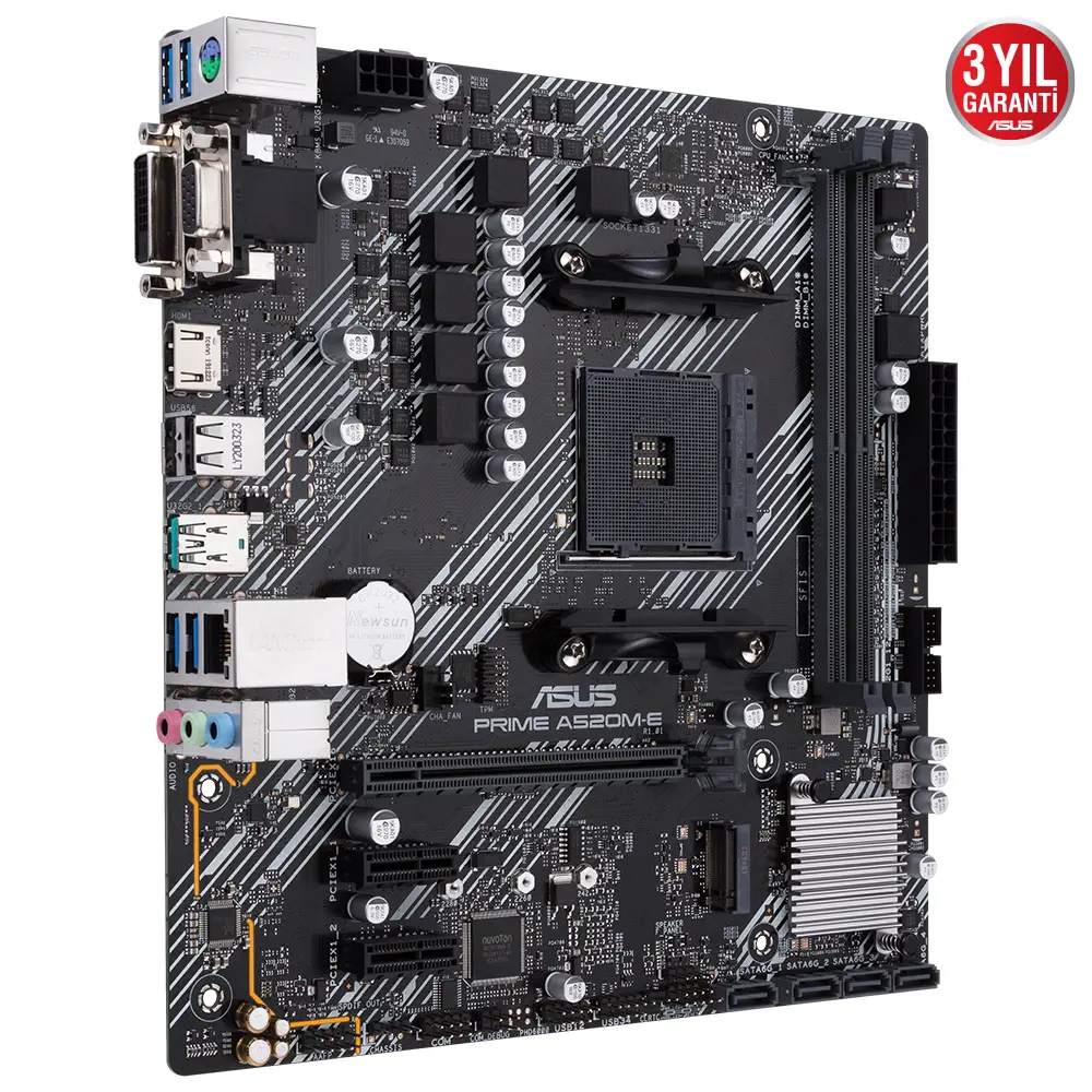 ASUS Prime A520M-E Soket AM4 DDR4 4600(OC)MHz mATX Anakart