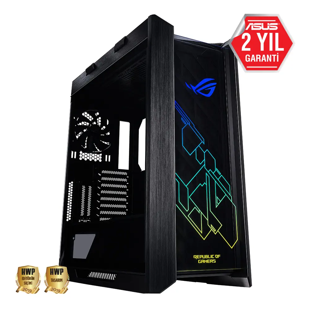 ASUS ROG Strix Helios GX601 4x140mm Fan USB Type-C Temperli Cam RGB Siyah E-ATX Mid-Tower Gaming (Oyuncu) Kasa