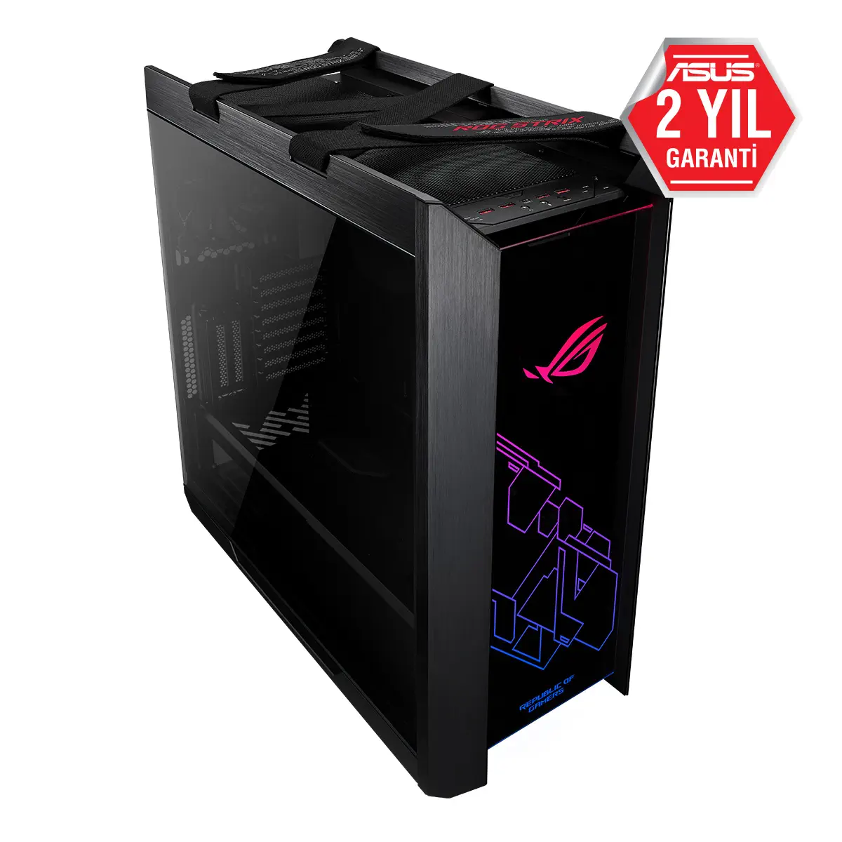 ASUS ROG Strix Helios GX601 4x140mm Fan USB Type-C Temperli Cam RGB Siyah E-ATX Mid-Tower Gaming (Oyuncu) Kasa