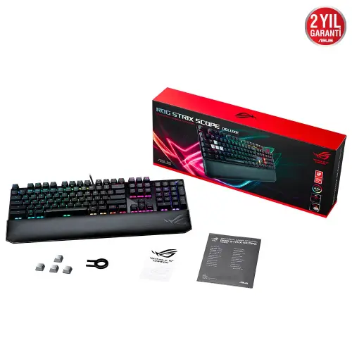 Asus Rog Strix Scope Deluxe RGB Q Türkçe Cherry MX Red Switch Mekanik Gaming Klavye