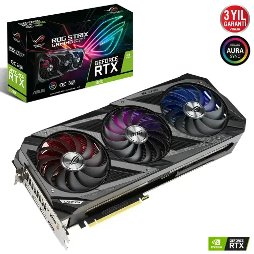 Asus ROG Strix GeForce RTX 3090 OC ROG-STRIX-RTX3090-O24G-GAMING 24GB GDDR6X 384Bit DX12 Gaming Ekran Kartı