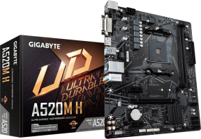 Gigabyte A520M H AMD A520 Soket AM4 DDR4 5100(OC)MHz mATX Gaming (Oyuncu) Anakart