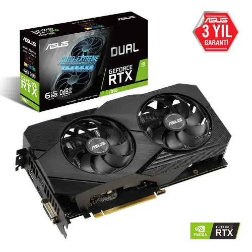 ASUS Dual GeForce RTX 2060 EVO DUAL-RTX2060-6G-EVO 6GB GDDR6 192Bit DX12 Gaming (Oyuncu) Ekran Kartı