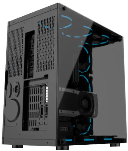 GamePower WARCRY  ATX  6*ARGB Sessiz Fan 750W 80+ Bronz Dahili PSU`lu Temper Cam Gaming RGB Kumandalı ve Fan Kontrolcülü  Kasa 