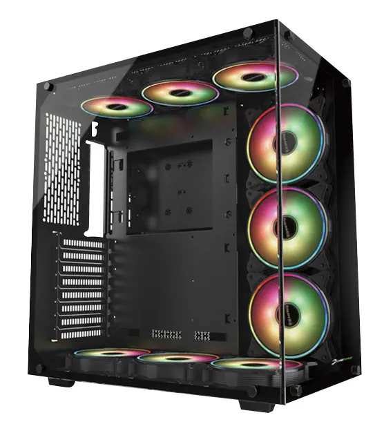 GamePower WARCRY ATX 6*ARGB Sessiz Fan 750W 80+ Bronz Dahili PSU`lu Temper Cam Gaming RGB Kumandalı ve Fan Kontrolcülü Kasa