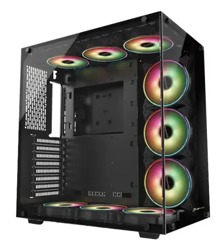 GamePower WARCRY  ATX  6*ARGB Sessiz Fan 750W 80+ Bronz Dahili PSU`lu Temper Cam Gaming RGB Kumandalı ve Fan Kontrolcülü  Kasa 