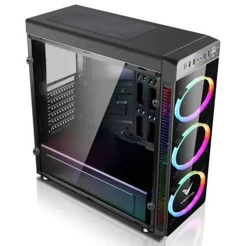 Vento VG05F+ 600W 80 Plus Dahili PSU`lu USB 3.0 Temperli Cam ATX Mid-Tower Gaming (Oyuncu) Kasa