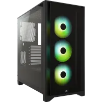 Corsair iCUE 4000X RGB CC-9011204-WW USB 3.1 Temperli Cam Siyah ATX Mid-Tower Gaming Kasa