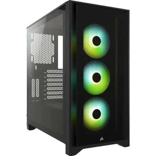 Corsair iCUE 4000X RGB CC-9011204-WW USB 3.1 Temperli Cam Siyah ATX Mid-Tower Gaming Kasa