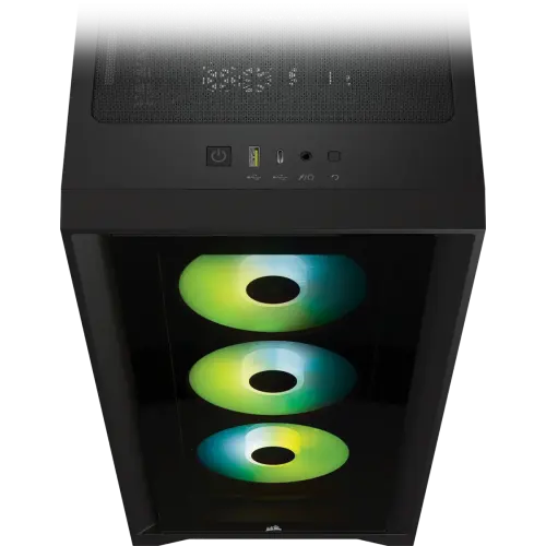 Corsair iCUE 4000X RGB CC-9011204-WW USB 3.1 Temperli Cam Siyah ATX Mid-Tower Gaming Kasa