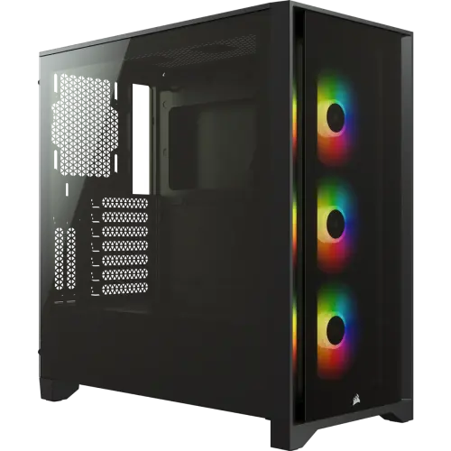 Corsair iCUE 4000X RGB CC-9011204-WW USB 3.1 Temperli Cam Siyah ATX Mid-Tower Gaming Kasa