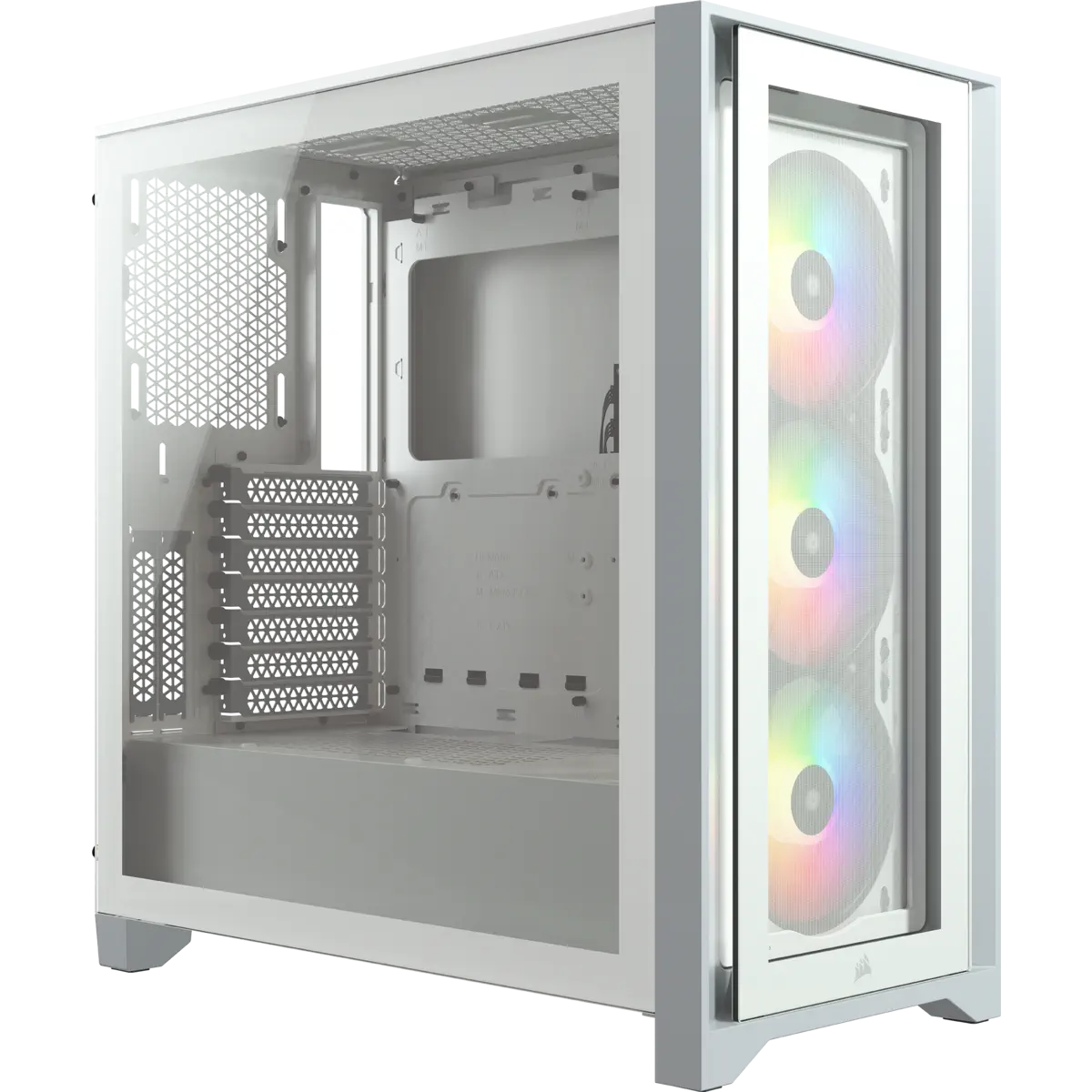 Corsair iCUE 4000X RGB CC-9011205-WW USB 3.1 Temperli Cam Beyaz E-ATX Mid-Tower Gaming (Oyuncu) Kasa