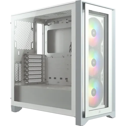Corsair iCUE 4000X RGB CC-9011205-WW USB 3.1 Temperli Cam Beyaz E-ATX Mid-Tower Gaming (Oyuncu) Kasa