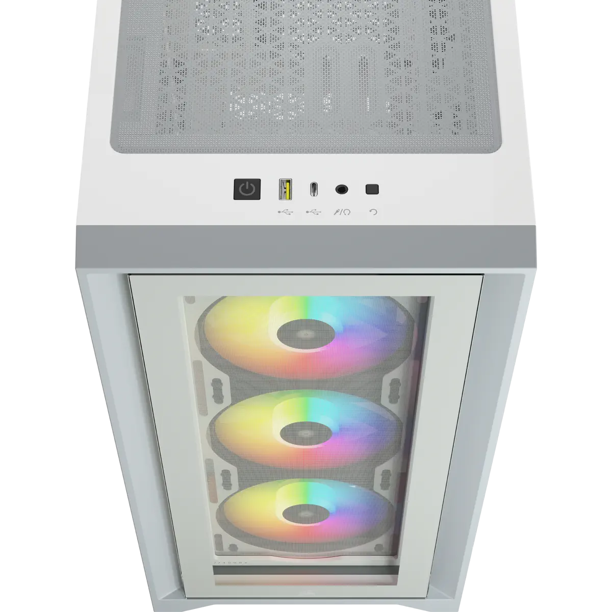 Corsair iCUE 4000X RGB CC-9011205-WW USB 3.1 Temperli Cam Beyaz E-ATX Mid-Tower Gaming (Oyuncu) Kasa
