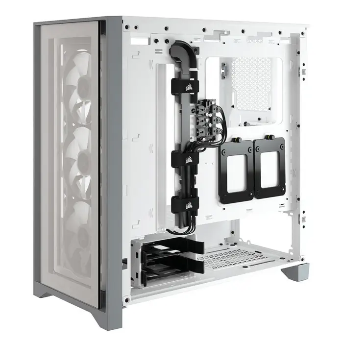 Corsair iCUE 4000X RGB CC-9011205-WW USB 3.1 Temperli Cam Beyaz E-ATX Mid-Tower Gaming (Oyuncu) Kasa
