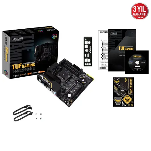 Asus TUF GAMING B450M-PRO II AMD B450 Soket AM4 DDR4 4400(OC)MHz mATX Gaming (Oyuncu) Anakart