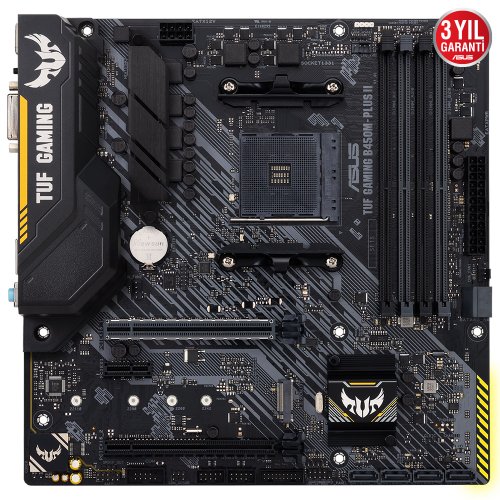 Asus TUF GAMING B450M-PLUS II AMD B450 Soket AM4 DDR4 4400(OC)MHz mATX Gaming (Oyuncu) Anakart
