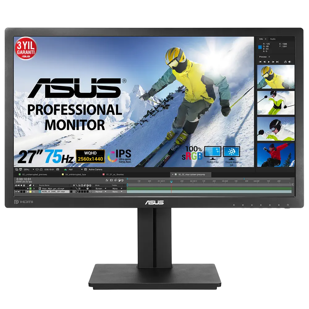 Asus PB278QV 27” 5ms 75Hz Adaptive-Sync IPS WQHD Monitör