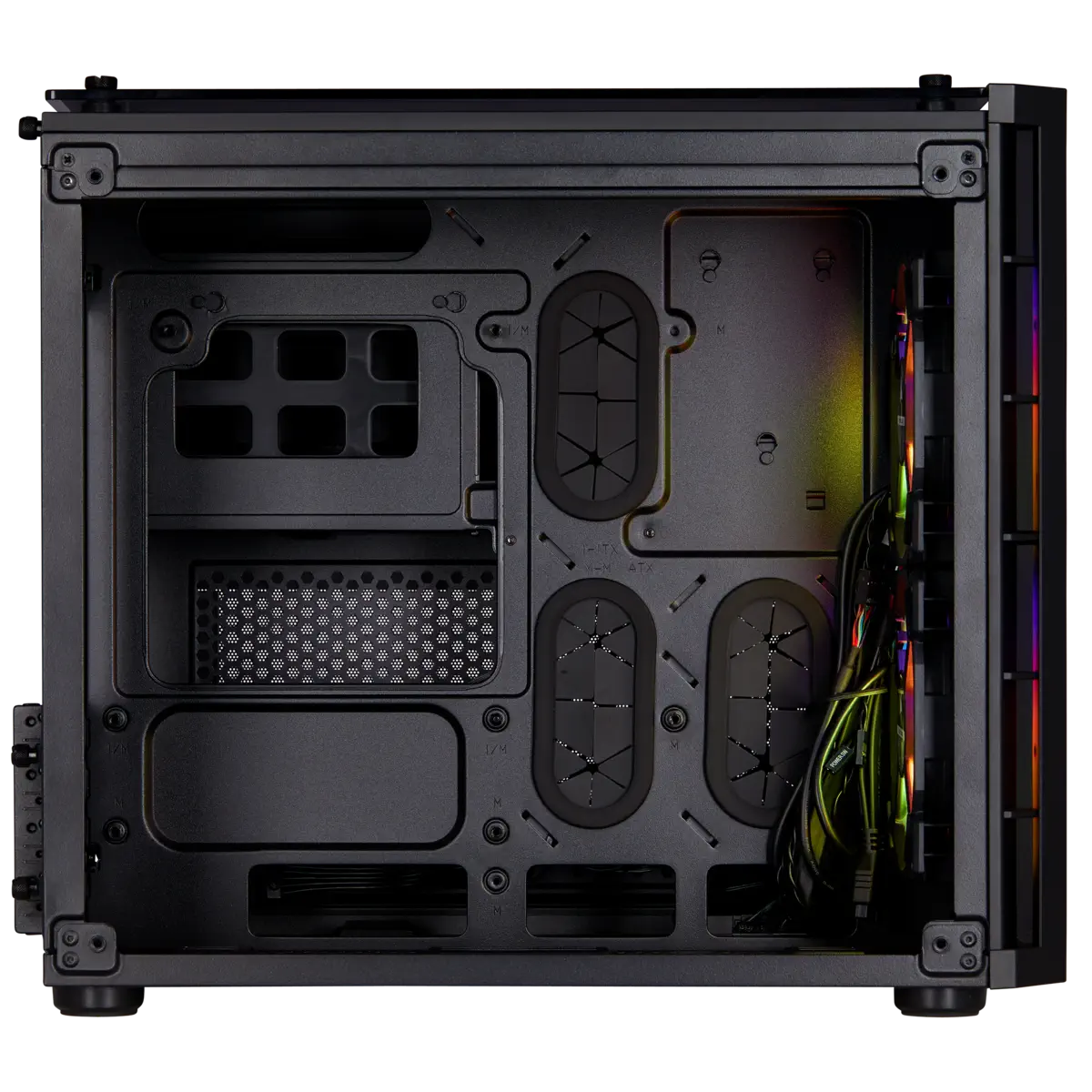 Corsair Crystal Series 280X RGB CC-9011135-WW USB 3.0 Temperli Cam Siyah Micro-ATX Gaming (Oyuncu) Kasa