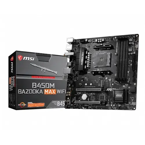 MSI B450M Bazooka Max WIFI AMD B450 Soket AM4 DDR4 4133(OC)MHz mATX Gaming (Oyuncu) Anakart