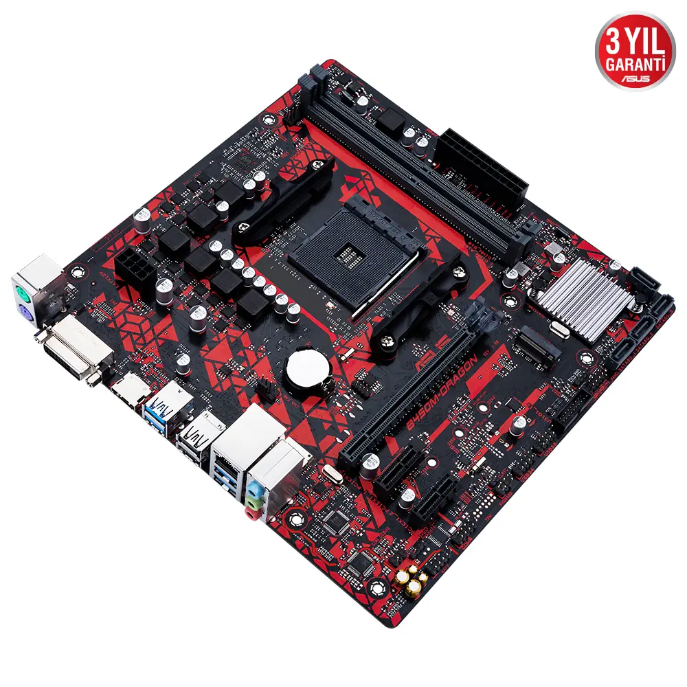ASUS B450M-DRAGON AMD B450 Soket AM4 DDR4 4400(OC)MHz mATX Gaming (Oyuncu) Anakart